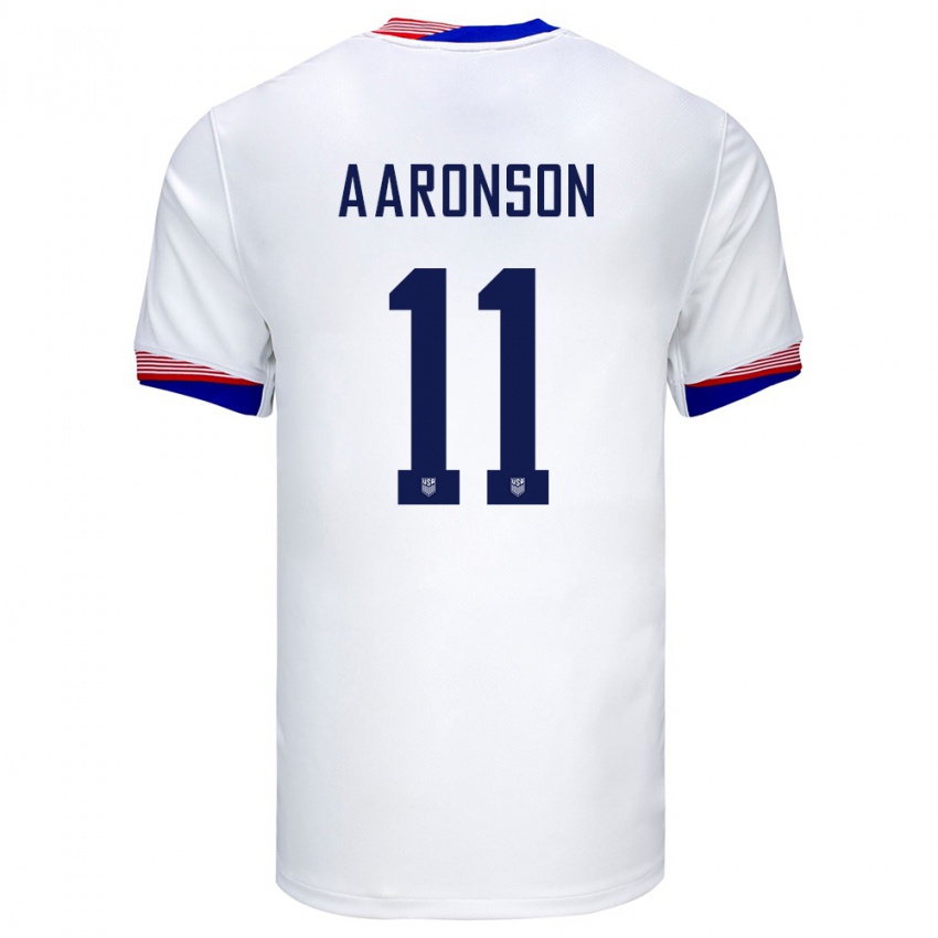 Homem Camisola Estados Unidos Brenden Aaronson #11 Branco Principal 24-26 Camisa