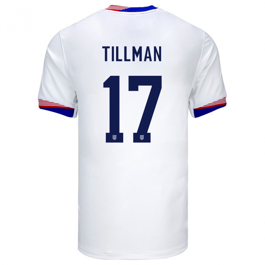Homem Camisola Estados Unidos Malik Tillman #17 Branco Principal 24-26 Camisa