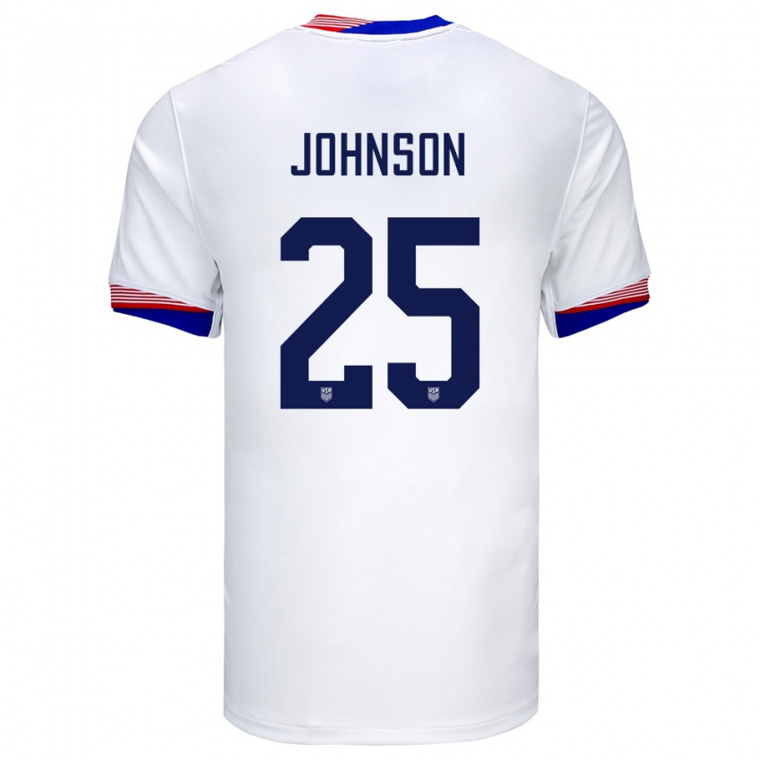 Homem Camisola Estados Unidos Sean Johnson #25 Branco Principal 24-26 Camisa