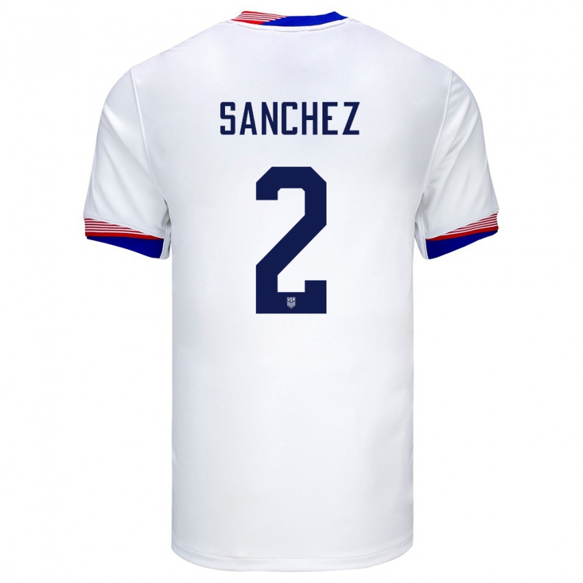 Homem Camisola Estados Unidos Ashley Sanchez #2 Branco Principal 24-26 Camisa