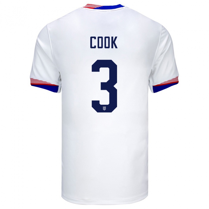 Homem Camisola Estados Unidos Alana Cook #3 Branco Principal 24-26 Camisa