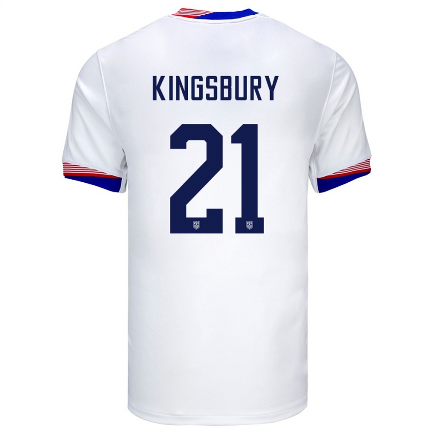 Homem Camisola Estados Unidos Aubrey Kingsbury #21 Branco Principal 24-26 Camisa