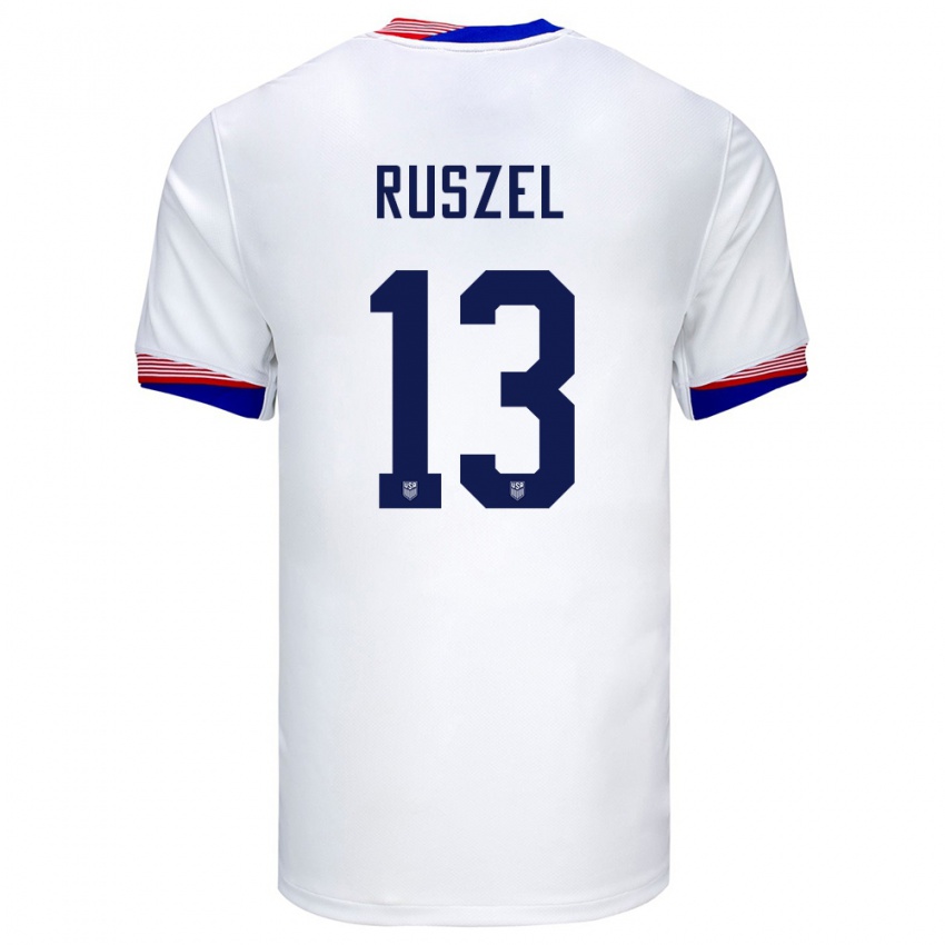 Homem Camisola Estados Unidos Marcel Ruszel #13 Branco Principal 24-26 Camisa