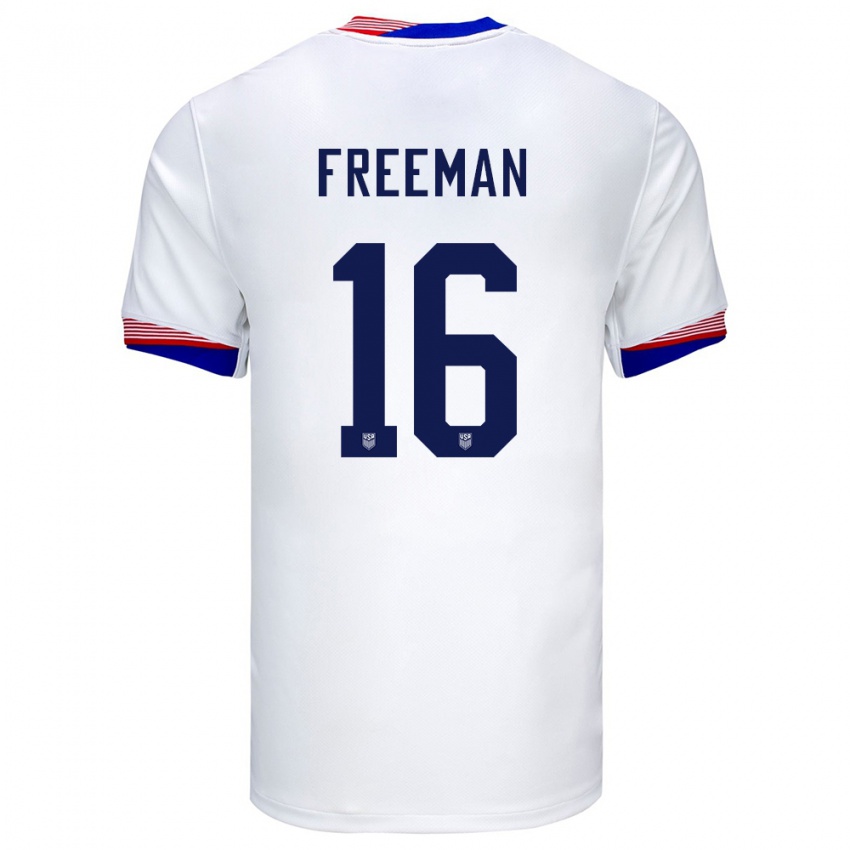 Homem Camisola Estados Unidos Alex Freeman #16 Branco Principal 24-26 Camisa