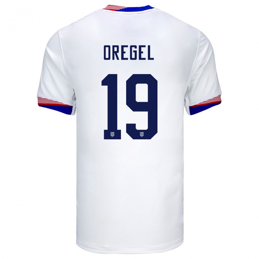 Homem Camisola Estados Unidos Sergio Oregel #19 Branco Principal 24-26 Camisa