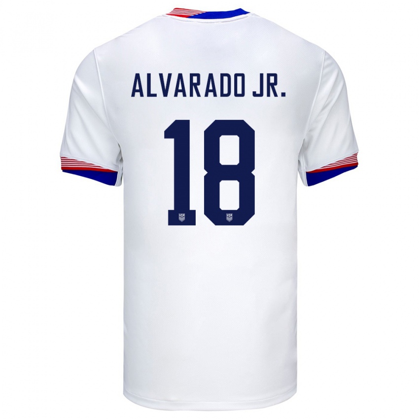 Homem Camisola Estados Unidos Alejandro Alvarado Jr #18 Branco Principal 24-26 Camisa