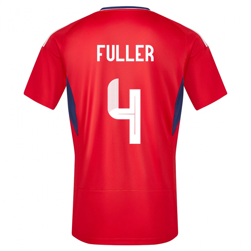 Homem Camisola Costa Rica Keysher Fuller #4 Vermelho Principal 24-26 Camisa
