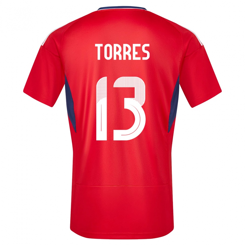 Homem Camisola Costa Rica Gerson Torres #13 Vermelho Principal 24-26 Camisa