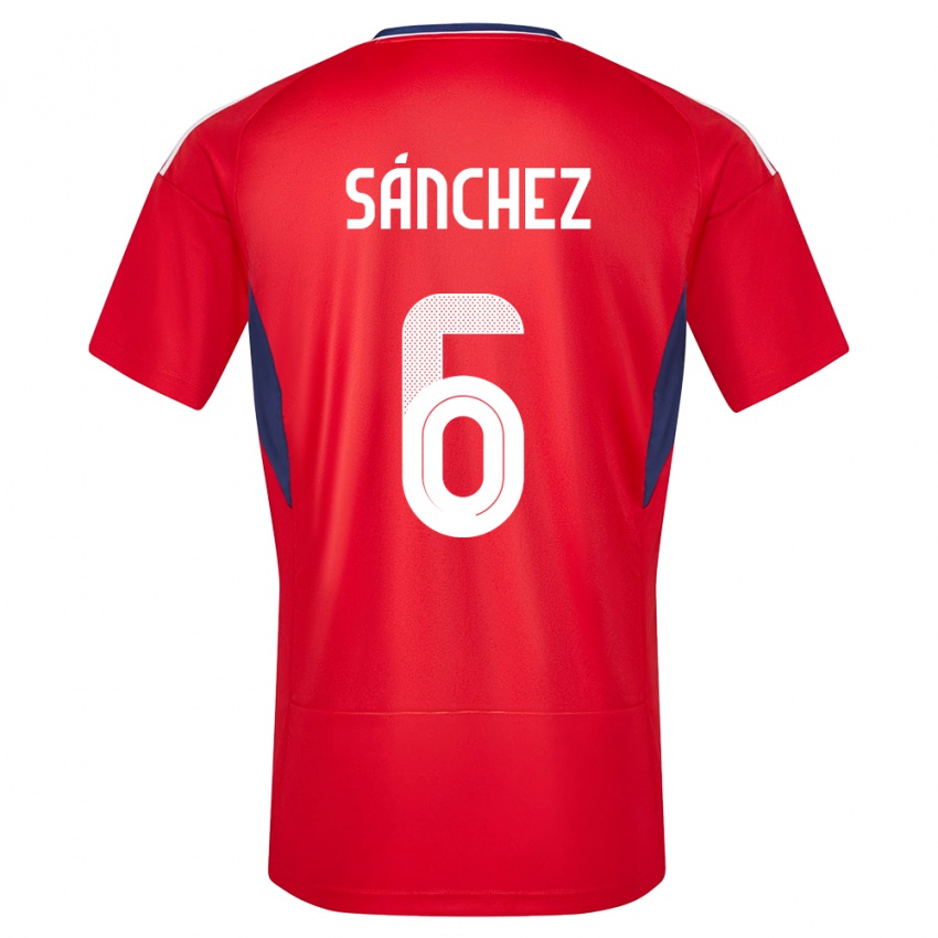 Homem Camisola Costa Rica Carol Sanchez #6 Vermelho Principal 24-26 Camisa