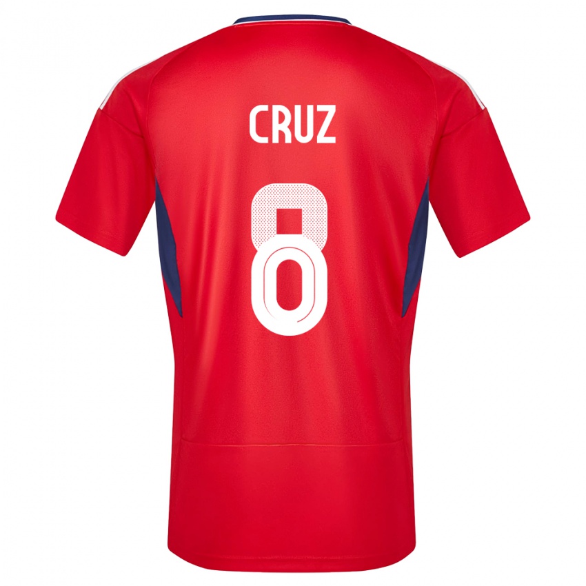 Homem Camisola Costa Rica Daniela Cruz #8 Vermelho Principal 24-26 Camisa