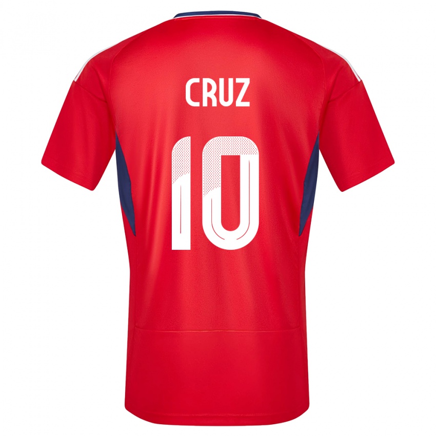 Homem Camisola Costa Rica Shirley Cruz #10 Vermelho Principal 24-26 Camisa