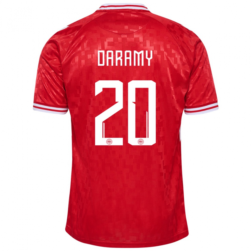 Homem Camisola Dinamarca Mohamed Daramy #20 Vermelho Principal 24-26 Camisa