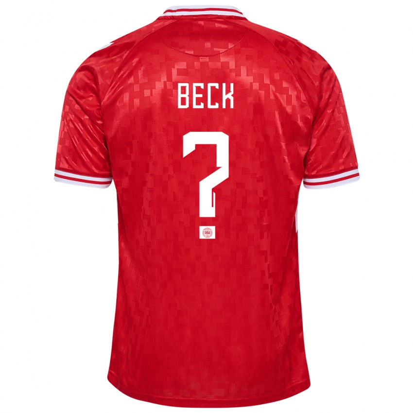Homem Camisola Dinamarca Julius Beck #0 Vermelho Principal 24-26 Camisa