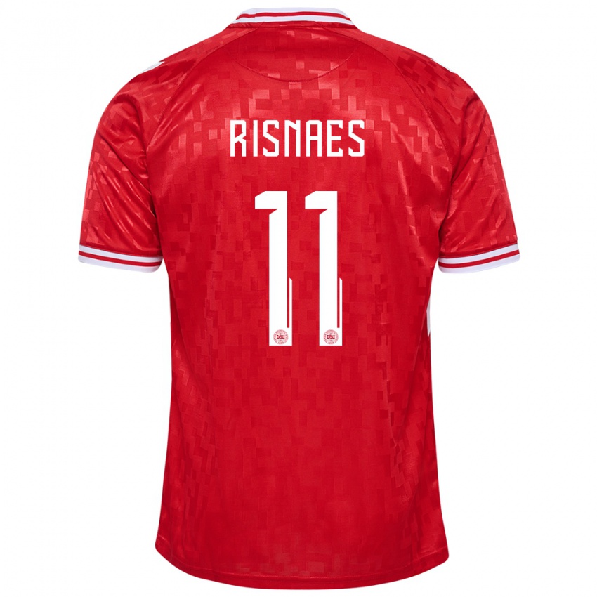 Homem Camisola Dinamarca Roberto Risnaes #11 Vermelho Principal 24-26 Camisa