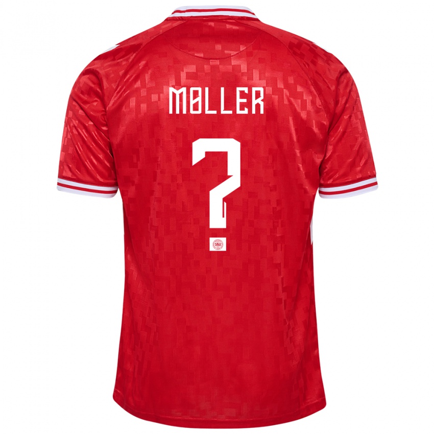 Homem Camisola Dinamarca William Møller #0 Vermelho Principal 24-26 Camisa