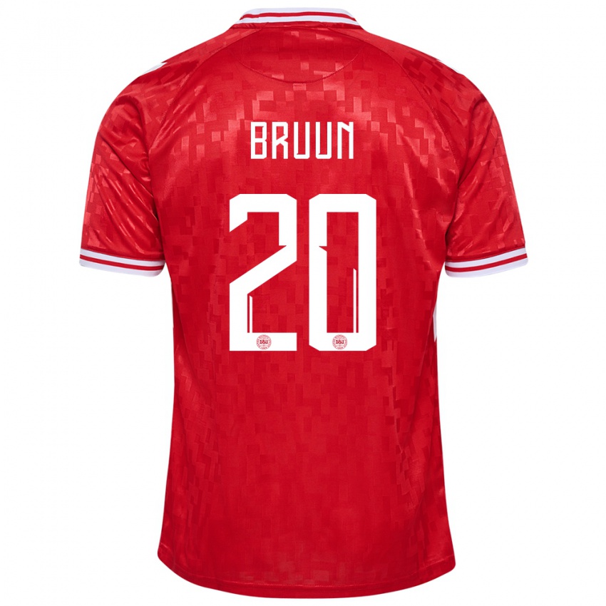 Homem Camisola Dinamarca Signe Bruun #20 Vermelho Principal 24-26 Camisa
