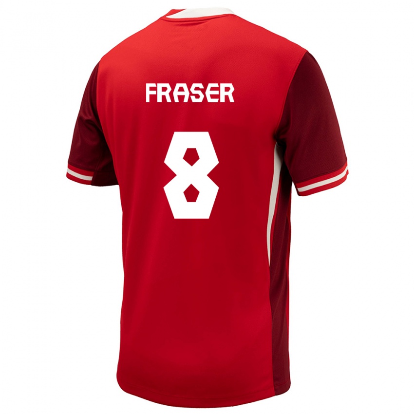Homem Camisola Canadá Liam Fraser #8 Vermelho Principal 24-26 Camisa