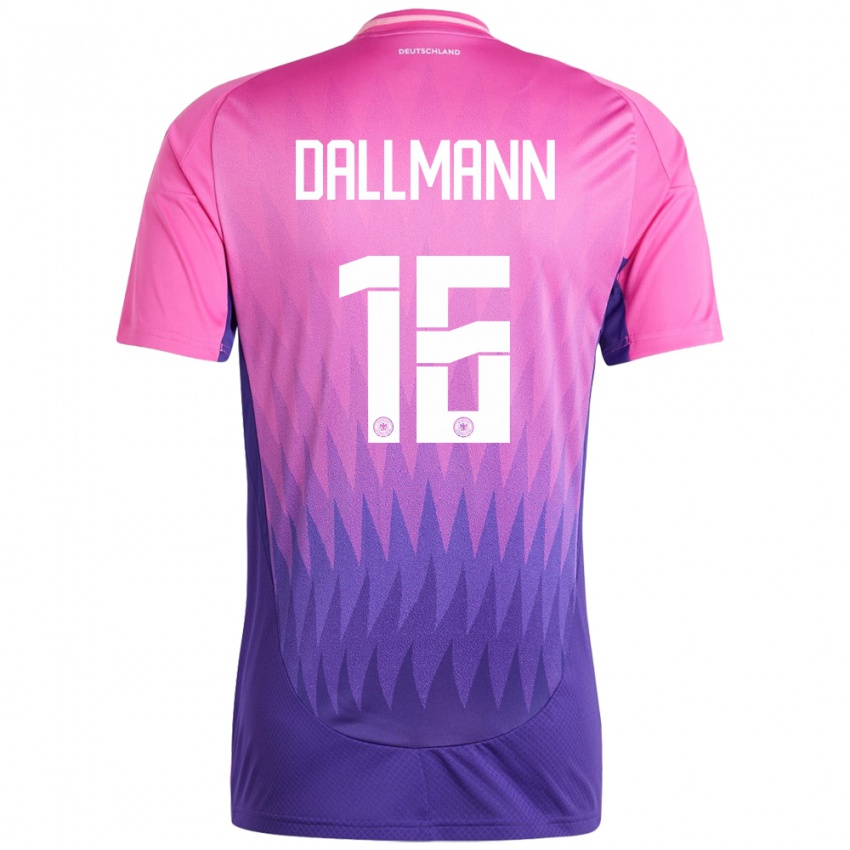 Homem Camisola Alemanha Linda Dallmann #16 Rosa Roxo Alternativa 24-26 Camisa