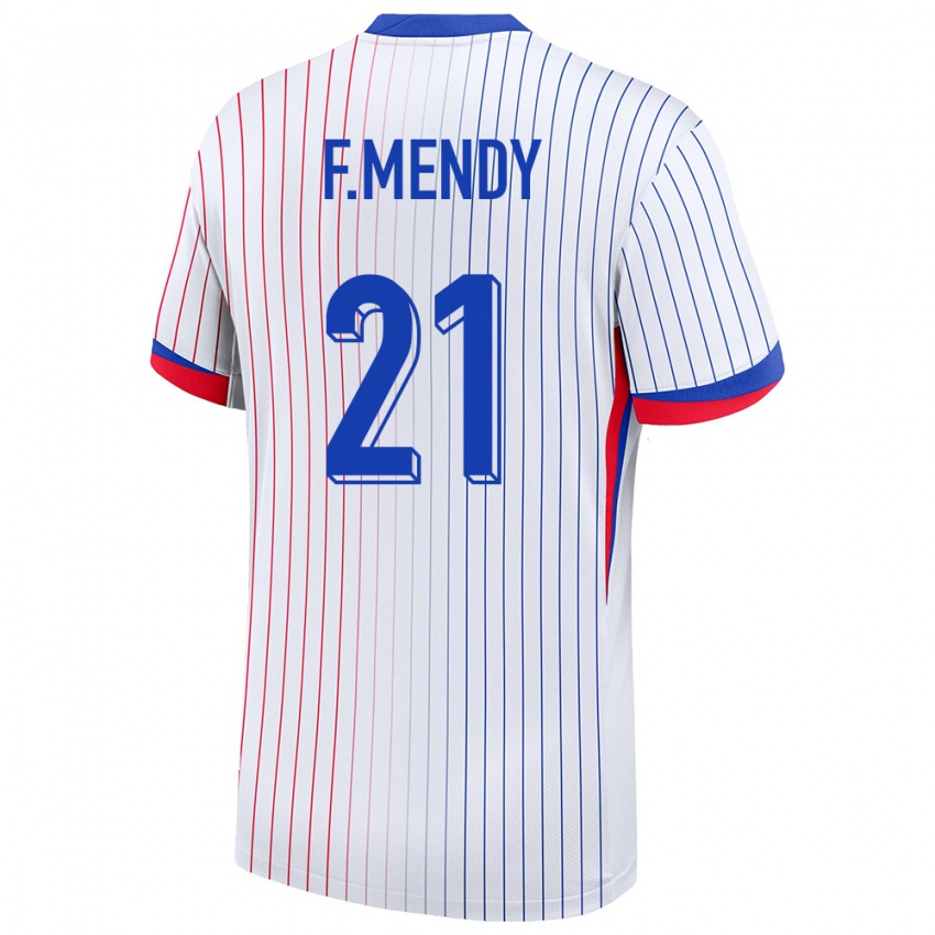 Homem Camisola França Ferland Mendy #21 Branco Alternativa 24-26 Camisa