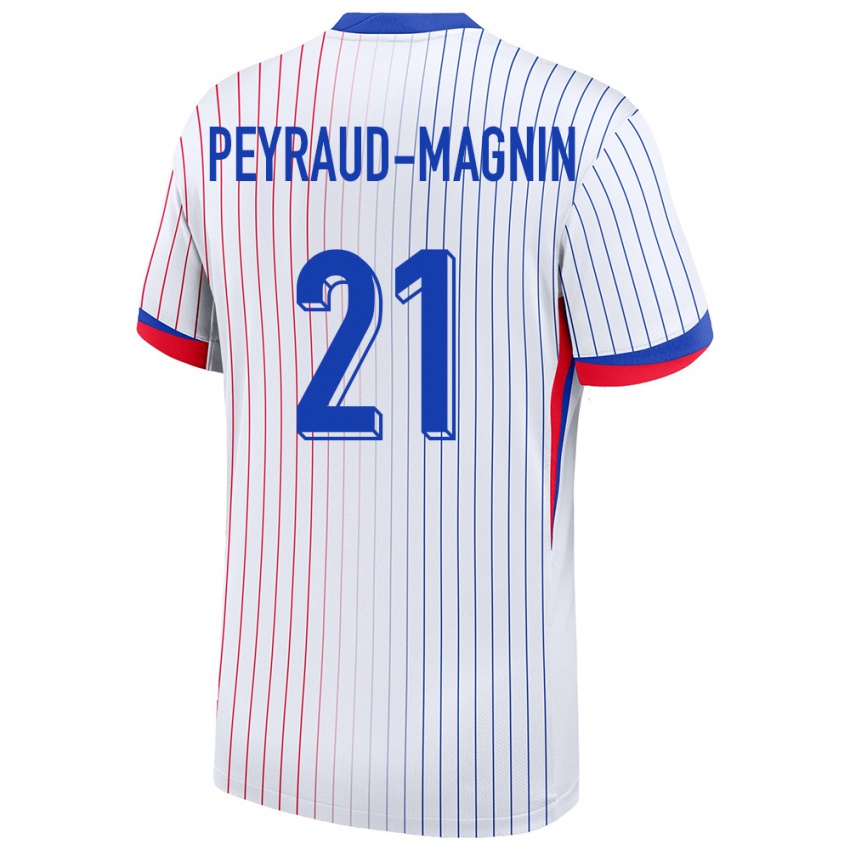 Homem Camisola França Pauline Peyraud Magnin #21 Branco Alternativa 24-26 Camisa