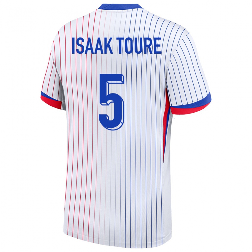 Homem Camisola França Souleymane Isaak Toure #5 Branco Alternativa 24-26 Camisa
