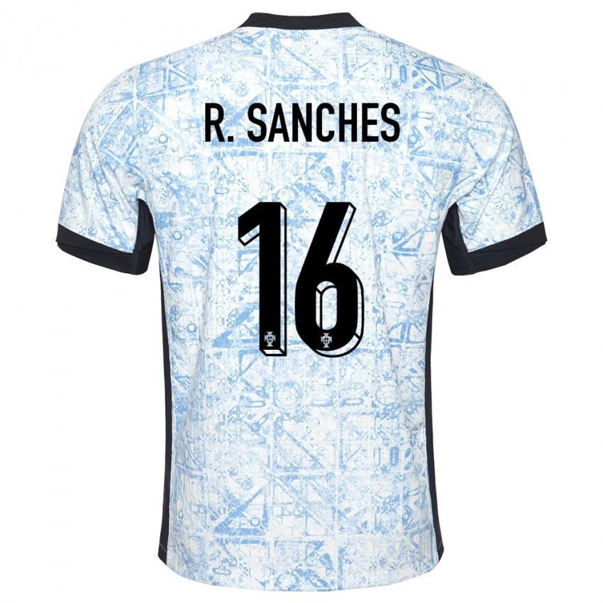 Homem Camisola Portugal Renato Sanches #16 Azul Creme Alternativa 24-26 Camisa