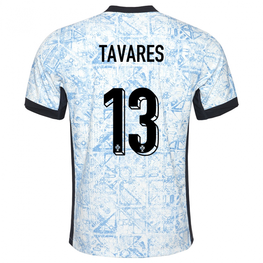 Homem Camisola Portugal Nuno Tavares #13 Azul Creme Alternativa 24-26 Camisa