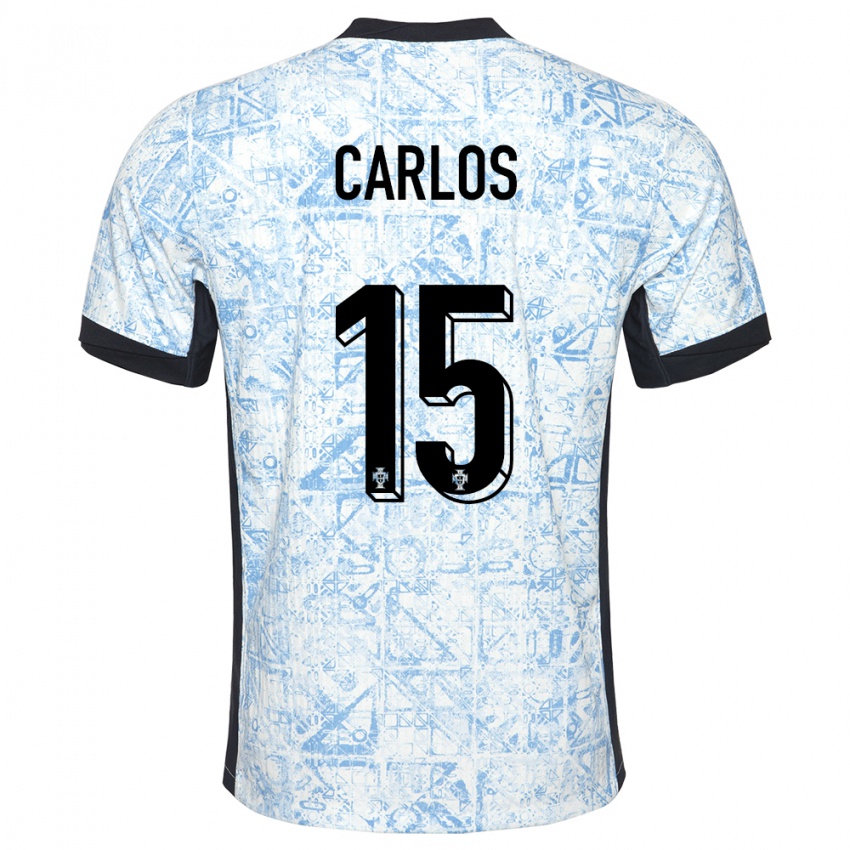 Homem Camisola Portugal Ze Carlos #15 Azul Creme Alternativa 24-26 Camisa