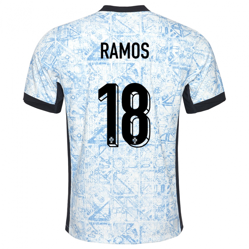 Homem Camisola Portugal Goncalo Ramos #18 Azul Creme Alternativa 24-26 Camisa