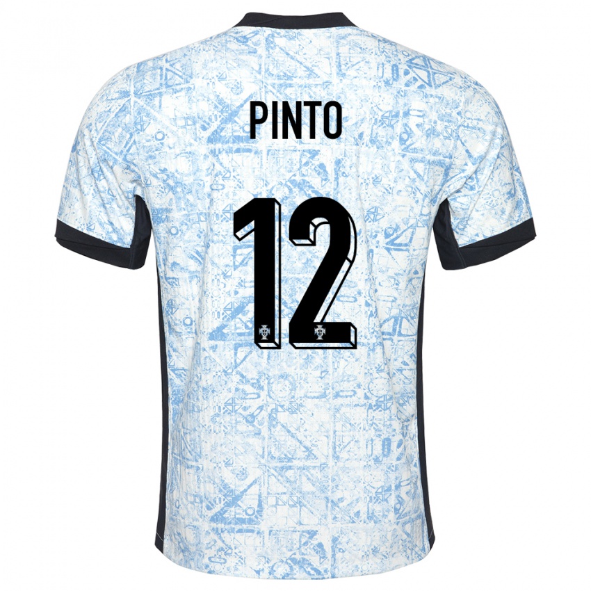 Homem Camisola Portugal Diogo Pinto #12 Azul Creme Alternativa 24-26 Camisa