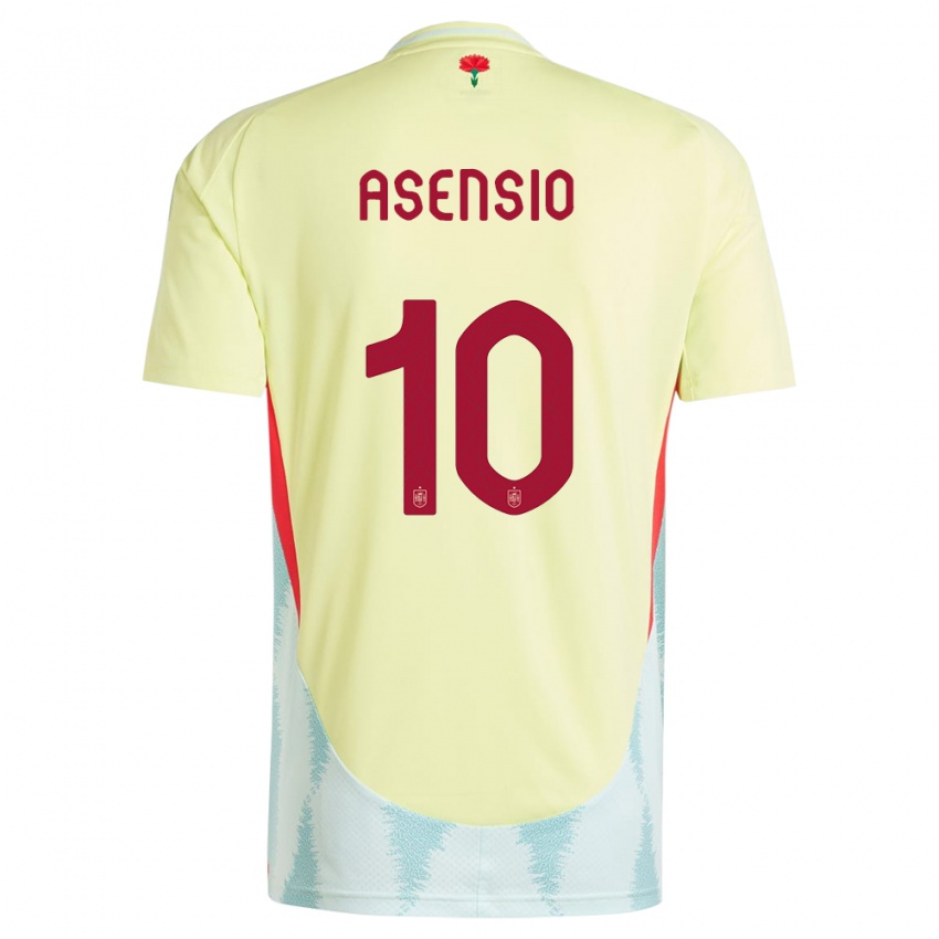Homem Camisola Espanha Marco Asensio #10 Amarelo Alternativa 24-26 Camisa