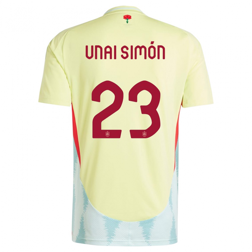 Homem Camisola Espanha Unai Simon #23 Amarelo Alternativa 24-26 Camisa