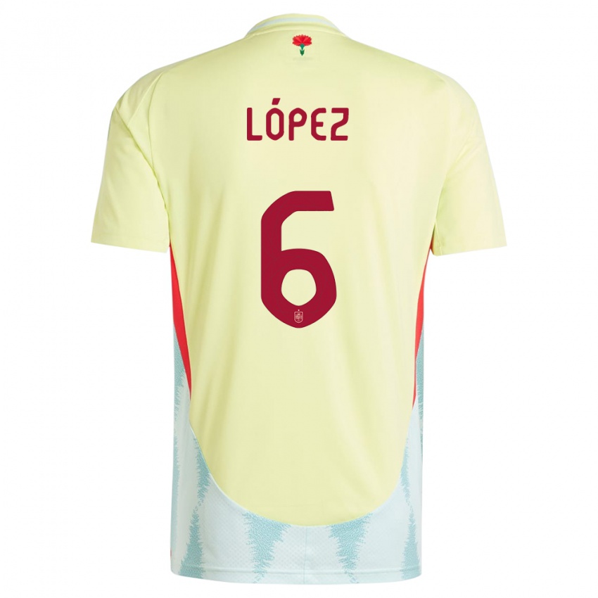 Homem Camisola Espanha Maitane Lopez #6 Amarelo Alternativa 24-26 Camisa