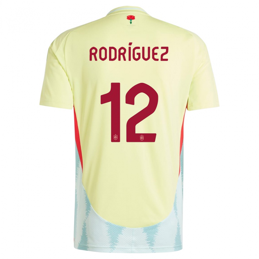 Homem Camisola Espanha Lucia Rodriguez #12 Amarelo Alternativa 24-26 Camisa