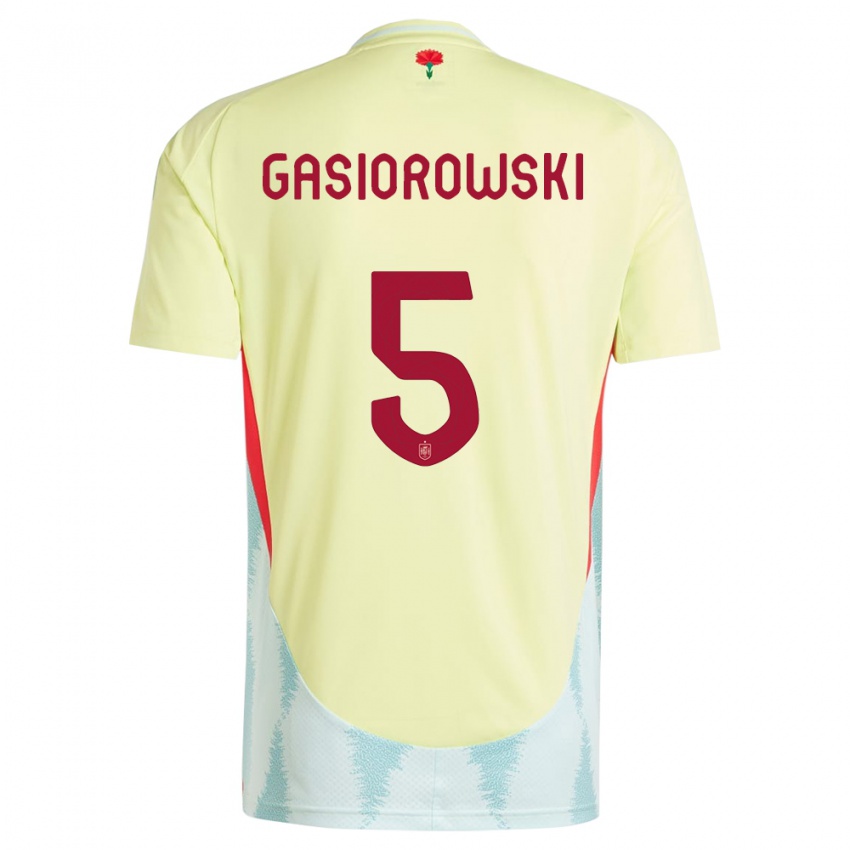 Homem Camisola Espanha Yarek Gasiorowski #5 Amarelo Alternativa 24-26 Camisa