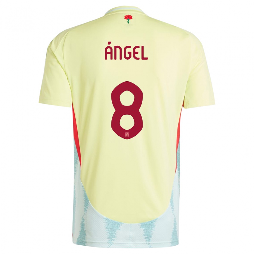 Homem Camisola Espanha Manuel Angel #8 Amarelo Alternativa 24-26 Camisa