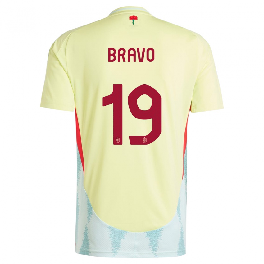 Homem Camisola Espanha Iker Bravo #19 Amarelo Alternativa 24-26 Camisa