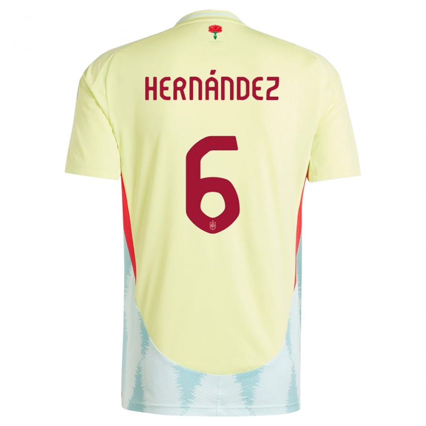 Homem Camisola Espanha Gerard Hernandez #6 Amarelo Alternativa 24-26 Camisa