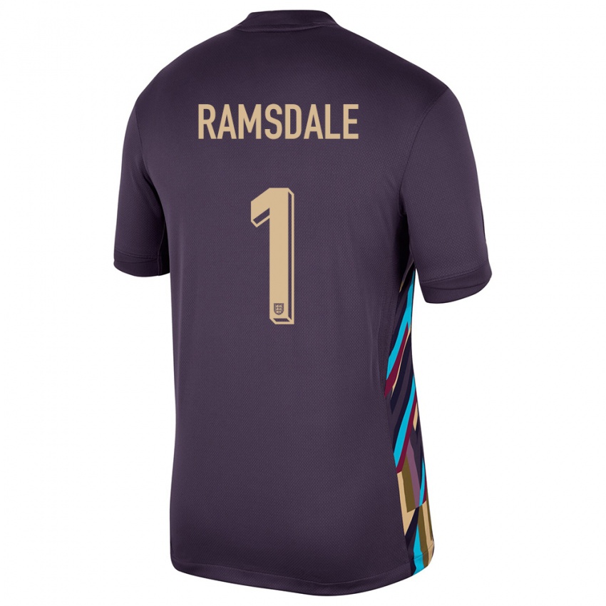 Homem Camisola Inglaterra Aaron Ramsdale #1 Passa Escura Alternativa 24-26 Camisa