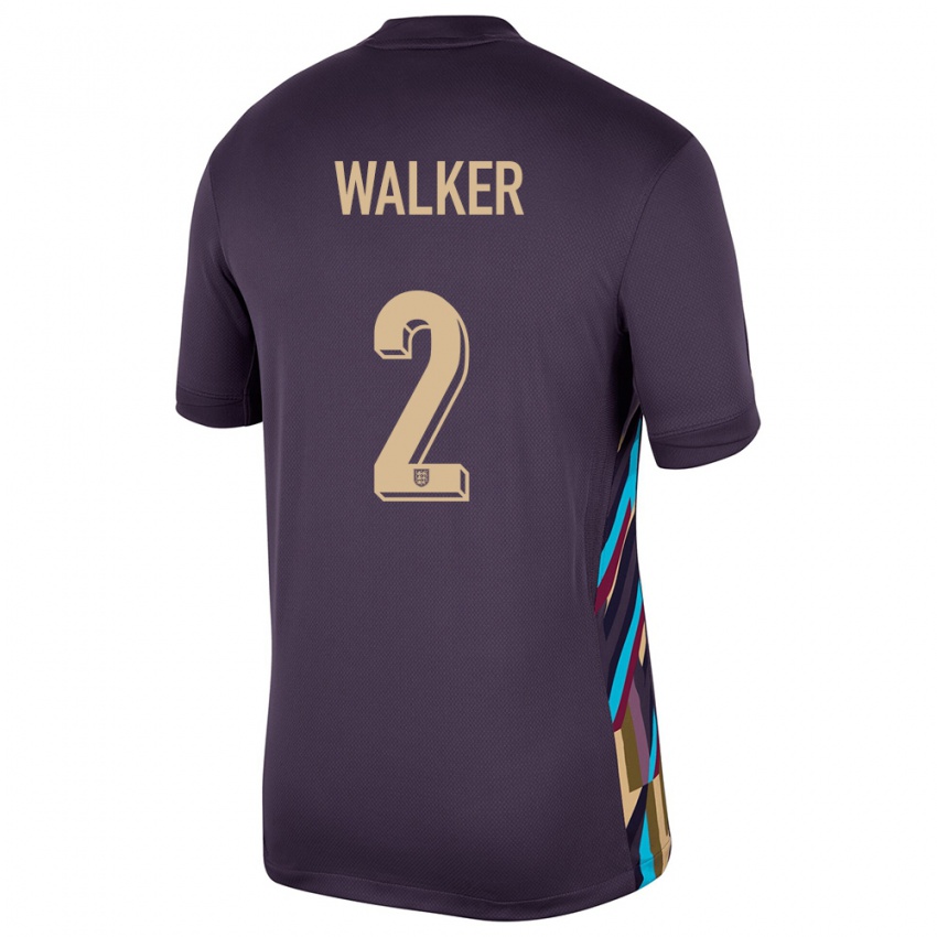 Homem Camisola Inglaterra Kyle Walker #2 Passa Escura Alternativa 24-26 Camisa
