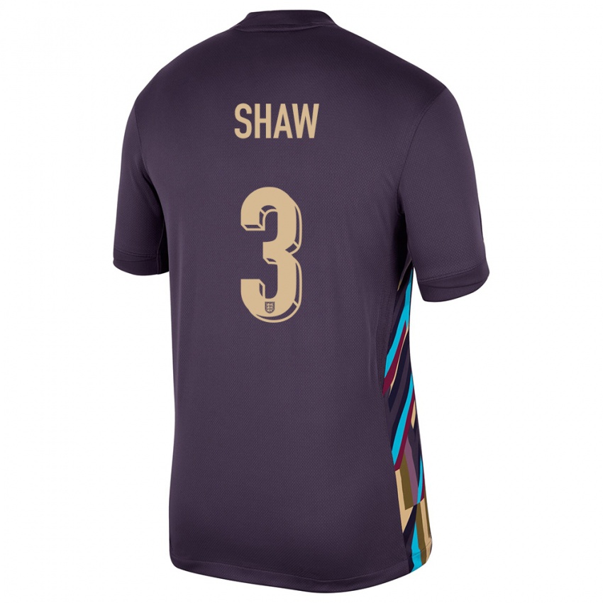 Homem Camisola Inglaterra Luke Shaw #3 Passa Escura Alternativa 24-26 Camisa