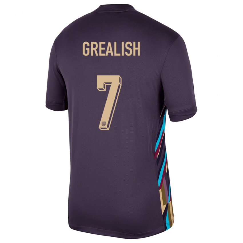 Homem Camisola Inglaterra Jack Grealish #7 Passa Escura Alternativa 24-26 Camisa