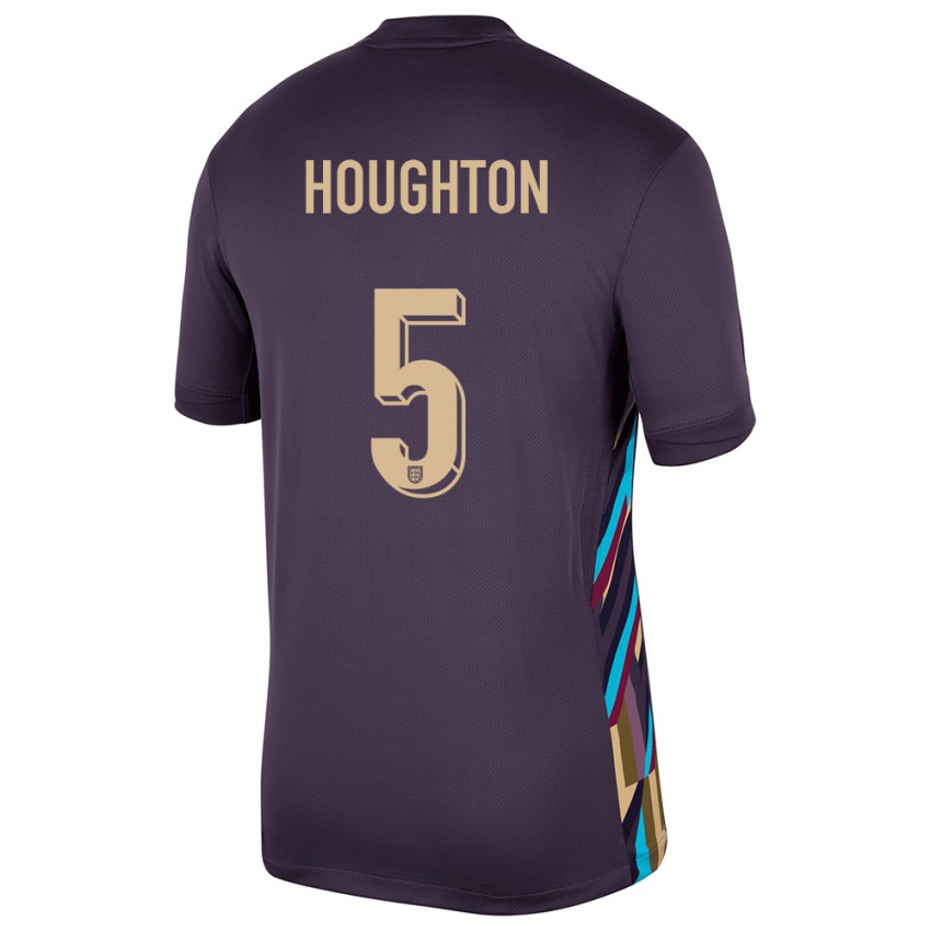 Homem Camisola Inglaterra Steph Houghton #5 Passa Escura Alternativa 24-26 Camisa