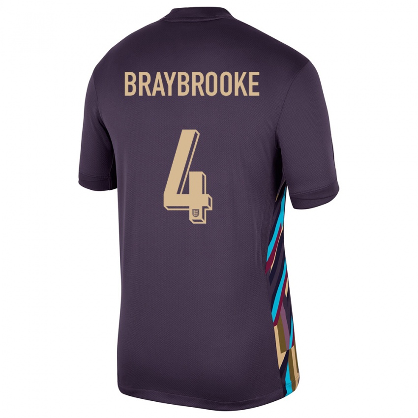 Homem Camisola Inglaterra Samuel Braybrooke #4 Passa Escura Alternativa 24-26 Camisa