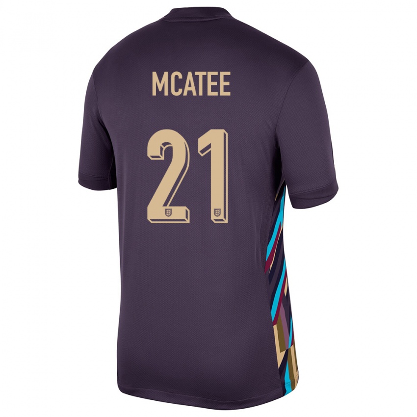Homem Camisola Inglaterra James Mcatee #21 Passa Escura Alternativa 24-26 Camisa