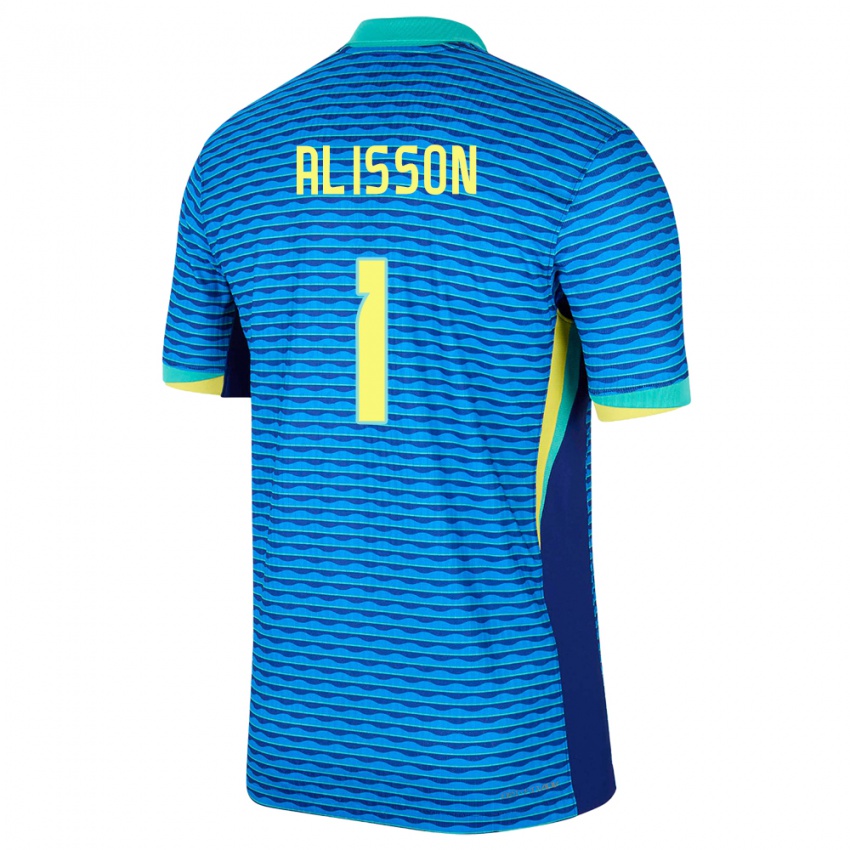 Homem Camisola Brasil Alisson #1 Azul Alternativa 24-26 Camisa