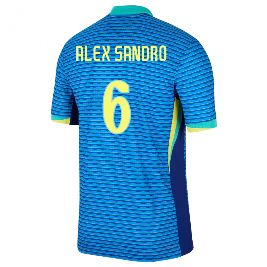 Homem Camisola Brasil Alex Sandro #6 Azul Alternativa 24-26 Camisa