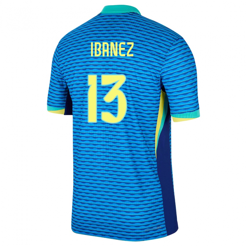 Homem Camisola Brasil Roger Ibanez #13 Azul Alternativa 24-26 Camisa