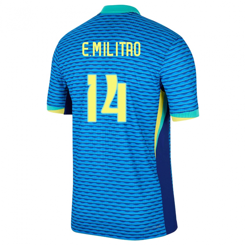 Homem Camisola Brasil Eder Militao #14 Azul Alternativa 24-26 Camisa