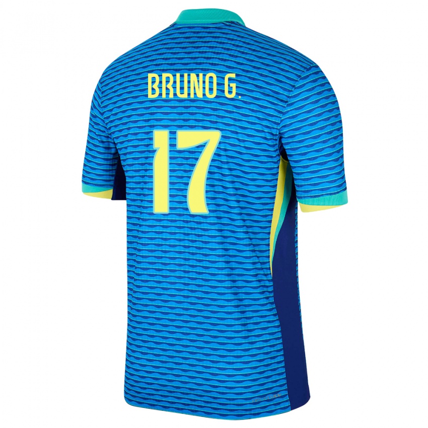 Homem Camisola Brasil Bruno Guimaraes #17 Azul Alternativa 24-26 Camisa
